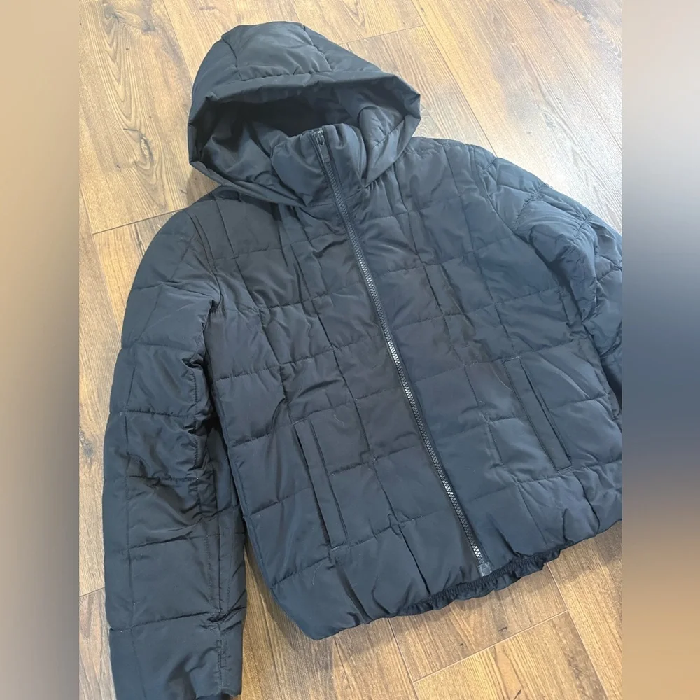 Abercrombie Kids Girls Black Quilted Puffer Coat Soft Lining Size 13/14